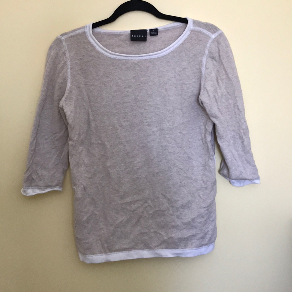 Tribal quarter sleeve sweater